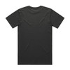 A black t-shirt featuring a plain back design and a small logo at the neck area.