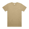 A beige Block Tubular Tee, featuring a classic crew neck design and short sleeves. It has a simple logo label.