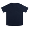 A navy women's sports T-shirt with a round neckline and short sleeves, featuring a logo.