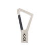 A triangular silver carabiner USB flash drive with a black grip and a logo.