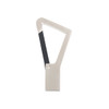A silver and black triangle carabiner USB flash drive with a sleek, minimalist design and branding.