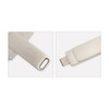 A silver double-end swivel Type C flash drive with a sleek design and a connector on each end.