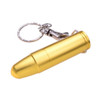 A gold waterproof bullet flash drive with a keychain attachment. Features a sleek, cylindrical design.