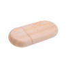 An oblong wood flash drive featuring a smooth bamboo finish, with a natural wood colour and a simple design.