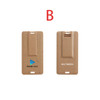 A wheat straw credit card flash drive in a light brown colour, featuring a logo on one side.