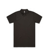 A dark green polo shirt with a collar and three buttons, featuring a simple design and no visible branding.