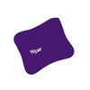 A purple laptop bag with multiple pouches and a logo. The bag features a smooth surface and a zip.