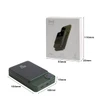 A green 10000mAh magnetic wireless power bank alongside its packaging, featuring various ports and a logo.