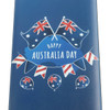 A blue power bank featuring decorative Australian flags, balloons, and a "Happy Australia Day" graphic.