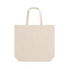 A light beige tote bag with short handles and a gusset, featuring a simple design and an unbranded appearance.