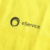 A bright yellow unisex long-sleeve reflective work shirt featuring a logo on the front.