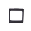 A square floating box in black, designed for packaging. It features a sleek, modern shape and has a logo.