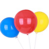 Three 30cm balloons in blue, red, and yellow, each attached to a white stick. The balloons have a glossy finish.