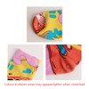 Colourful crew socks featuring a playful design with bright yellow and pink accents. Includes a logo.