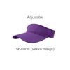 A purple sport visor with an adjustable Velcro design, suitable for head sizes 56-60cm.
