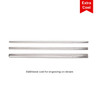 A set of three stainless steel drinking straws in silver, featuring a logo.