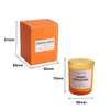 A 3.5oz glass candle in an orange container, featuring a white label and a matching orange box.