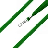 A green bootlace lanyard with a metal clip, featuring a textured fabric design and no printed branding.