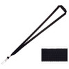 A black safety bootlace lanyard with a clip attachment and a braided texture.