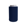 A drink bottle holder in navy blue with a sleek design and fitted for standard cans. It features a logo.