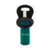 A drink bottle cooler in teal with a black neoprene handle, designed to hold a single bottle of wine.