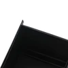 A drink bottle foldable wine box in matte black with an interior compartment and branding.