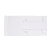 A foldable magnetic box in white with adhesive corners, designed for packaging with an elegant ribbon.