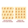Kraft paper sheets in beige with a repeated logo pattern, featuring two layout options for logo placement.