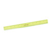 A bright yellow dual scale 30cm ruler, featuring measurement markings and a logo.