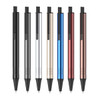 A collection of eight Sword Pens in black, silver, gold, blue, red, and rose gold, featuring a sleek design and clips.