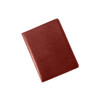 A4 business compendium in a rich burgundy colour, featuring a smooth leather-like texture and a logo.