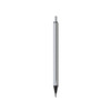 A ruler pen with a grey barrel and a black tip, featuring measurement markings along the side. Includes branding.