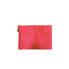 A vibrant orange Zip Bag with a textured surface, featuring a zip closure and a branding logo.