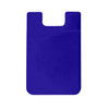 A purple smart wallet featuring a cut-out design and a smooth texture. It has a logo on the front.