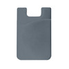 A grey Smart Wallet with a sleek design and a subtle curve, featuring a logo on the front.
