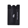 A black Smart Wallet Stand with a logo, designed to hold cards on the back of a phone.