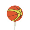 A custom-shaped PVC wireless charger designed like a basketball, featuring orange and yellow colours.