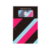 A sliding webcam cover in pink, blue, and black packaging, featuring a logo on the front.