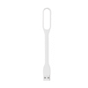 A white USB light with a flexible design, featuring a looped top and a standard USB connector.