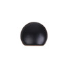 A black round charging case for True Wireless Earbuds, featuring a smooth surface and four indicator lights.