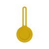 A yellow Air Tag protective case with a loop for attachment, featuring a smooth, minimalist design.