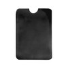 A black RFID card protector sleeve with a slot at the top, featuring a smooth surface and a minimal design.