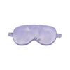 A satin sleep mask in a soft lavender colour, featuring an elastic band for a comfortable fit.