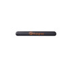 A black silicone slap band featuring a logo. Ideal for exhibitions and events.