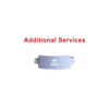 A light blue disposable PVC wristband featuring an RFID symbol and a logo.