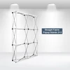 A straight fabric popup display stand in a 2x3 configuration, featuring a lightweight metallic frame.