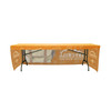 An orange 3-side fitted table cloth for a 4ft table, featuring a logo and an outdoor-themed design.