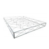 A white pop-up display wall frame with a geometric structure, designed for exhibitions and events.