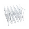 A white, collapsible frame for a pop-up display, featuring multiple interlinked sections arranged in an abstract pattern.