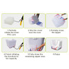 Instructions for assembling an inflatable one-seat sofa, featuring steps for inflating and securing the PVC cover.